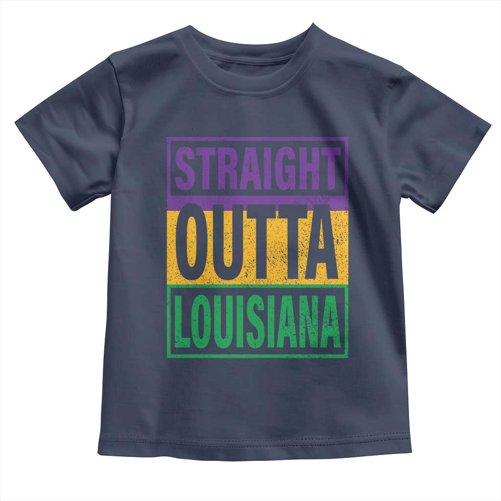 Straight Outta Louisiana Toddler T Shirt TS09 Navy Print Your Wear