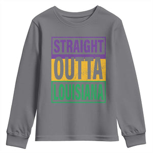 Straight Outta Louisiana Youth Sweatshirt TS09 Charcoal Print Your Wear