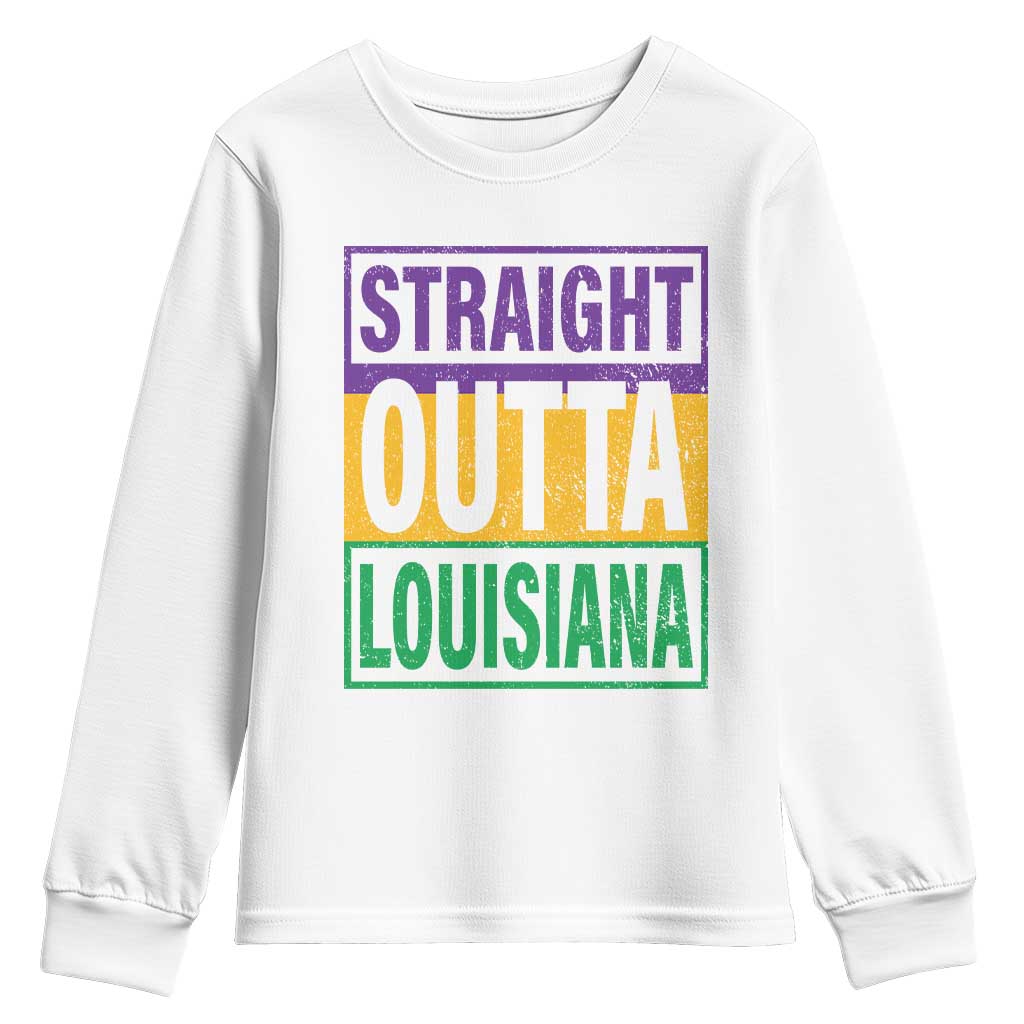 Straight Outta Louisiana Youth Sweatshirt TS09 White Print Your Wear