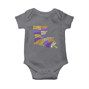 Louisiana Baby Onesie Creole Cajun Culture LA Map TS09 Charcoal Print Your Wear