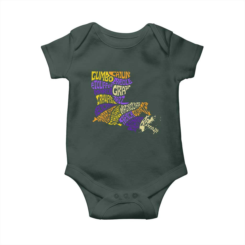 Louisiana Baby Onesie Creole Cajun Culture LA Map TS09 Print Your Wear