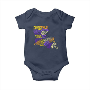 Louisiana Baby Onesie Creole Cajun Culture LA Map TS09 Navy Print Your Wear