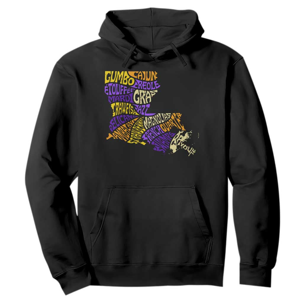 Louisiana Hoodie Creole Cajun Culture LA Map TS09 Black Print Your Wear