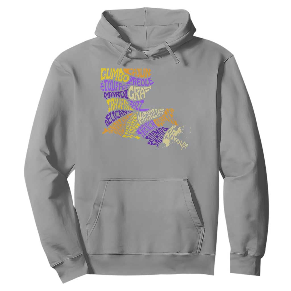 Louisiana Hoodie Creole Cajun Culture LA Map TS09 Sport Gray Print Your Wear