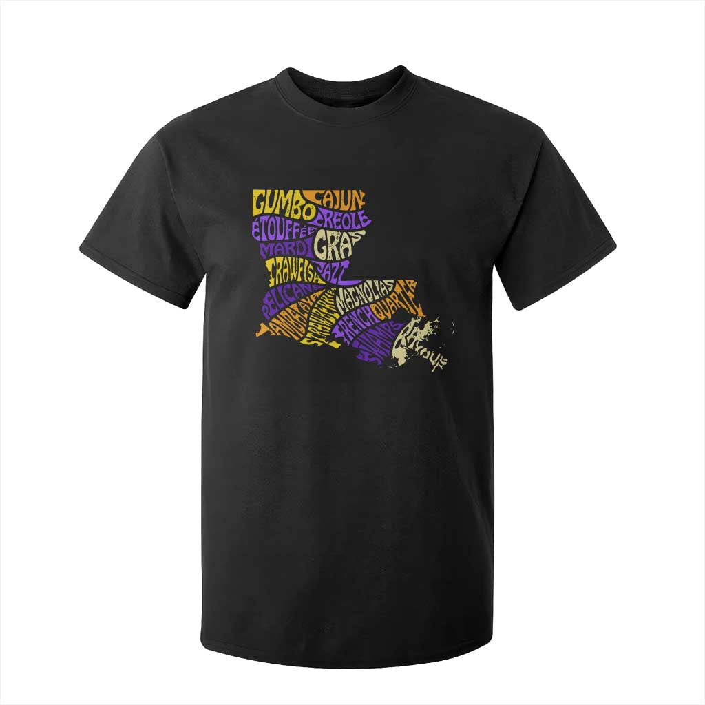 Louisiana T Shirt For Kid Creole Cajun Culture LA Map TS09 Black Print Your Wear