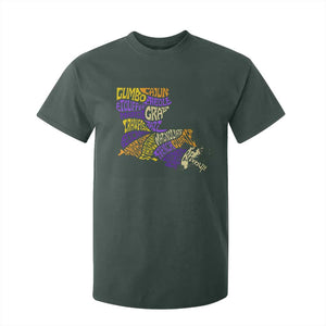Louisiana T Shirt For Kid Creole Cajun Culture LA Map TS09 Dark Forest Green Print Your Wear