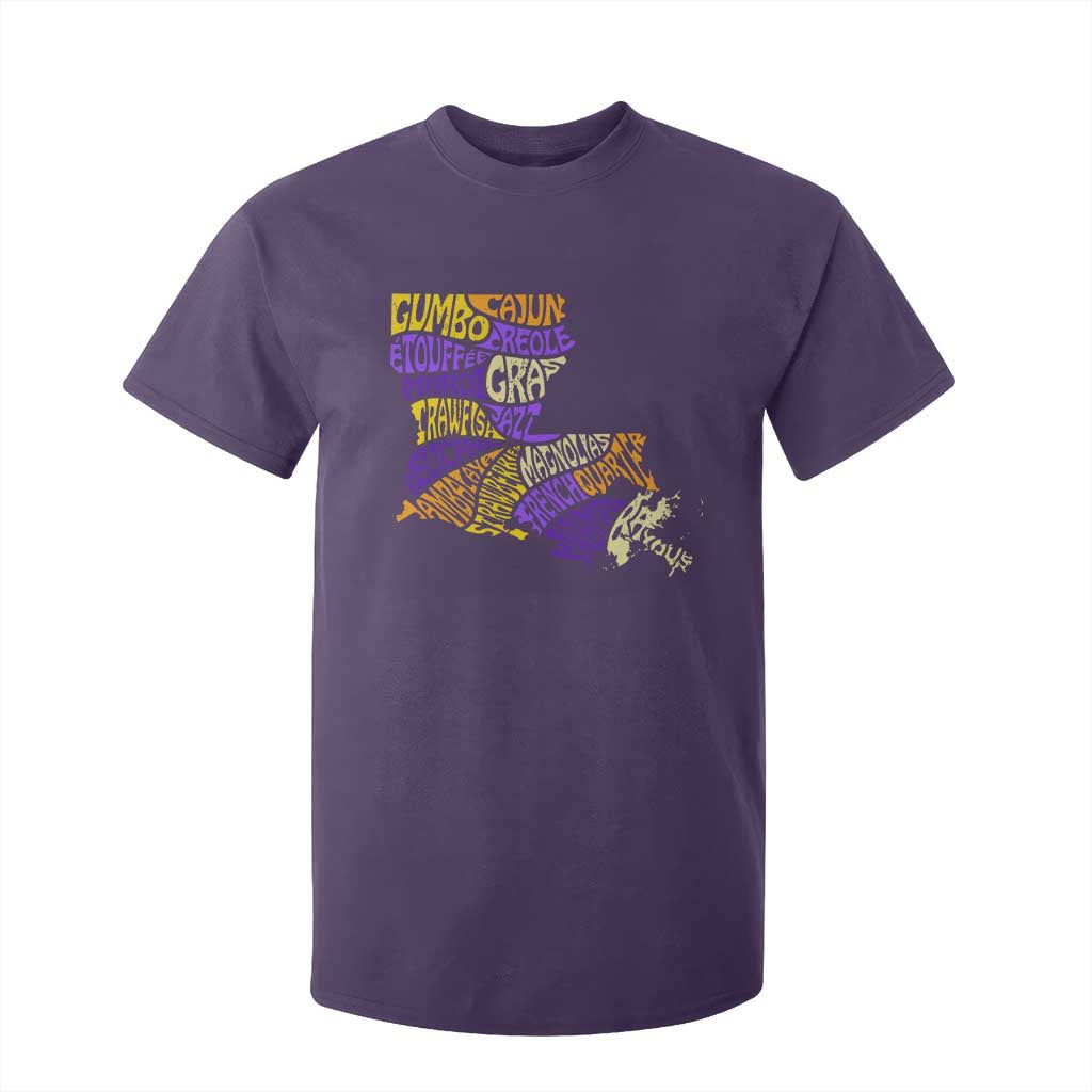 Louisiana T Shirt For Kid Creole Cajun Culture LA Map TS09 Purple Print Your Wear