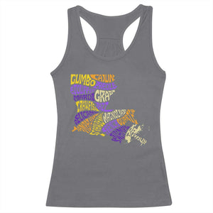 Louisiana Racerback Tank Top Creole Cajun Culture LA Map TS09 Charcoal Print Your Wear