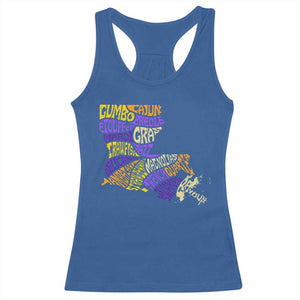 Louisiana Racerback Tank Top Creole Cajun Culture LA Map TS09 Royal Blue Print Your Wear