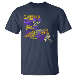 Louisiana T Shirt Creole Cajun Culture LA Map TS09 Navy Print Your Wear