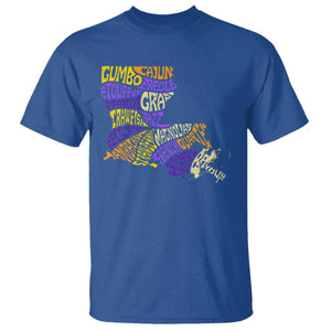 Louisiana T Shirt Creole Cajun Culture LA Map TS09 Royal Blue Print Your Wear