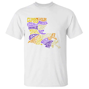 Louisiana T Shirt Creole Cajun Culture LA Map TS09 White Print Your Wear
