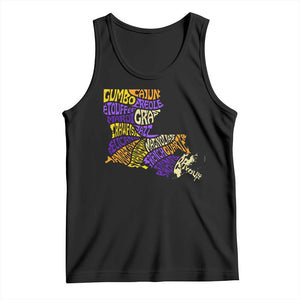 Louisiana Tank Top Creole Cajun Culture LA Map TS09 Black Print Your Wear