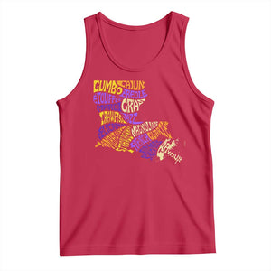 Louisiana Tank Top Creole Cajun Culture LA Map TS09 Red Print Your Wear