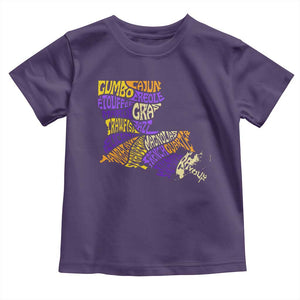 Louisiana Toddler T Shirt Creole Cajun Culture LA Map TS09 Purple Print Your Wear