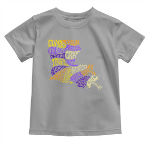 Louisiana Toddler T Shirt Creole Cajun Culture LA Map TS09 Sport Gray Print Your Wear