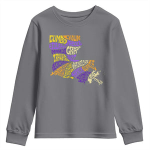 Louisiana Youth Sweatshirt Creole Cajun Culture LA Map TS09 Charcoal Print Your Wear