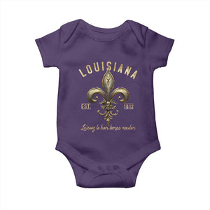 Louisiana Fleur De Lis Baby Onesie Laissez Les Bon Temps Rouler 1812 TS09 Purple Print Your Wear