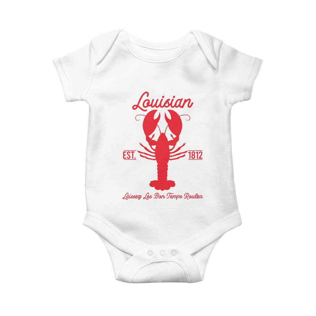 Louisiana Crawfish Baby Onesie Laissez Les Bon Temps Rouler 1812 TS09 White Print Your Wear