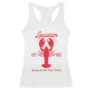 Louisiana Crawfish Racerback Tank Top Laissez Les Bon Temps Rouler 1812 TS09 White Print Your Wear