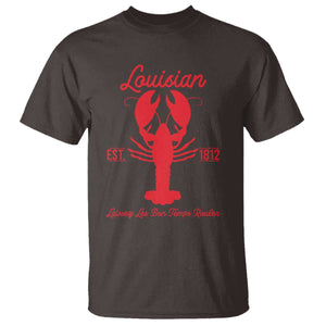 Louisiana Crawfish T Shirt Laissez Les Bon Temps Rouler 1812 TS09 Dark Chocolate Print Your Wear