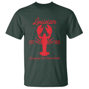 Louisiana Crawfish T Shirt Laissez Les Bon Temps Rouler 1812 TS09 Dark Forest Green Print Your Wear