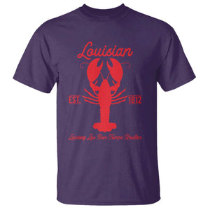 Louisiana Crawfish T Shirt Laissez Les Bon Temps Rouler 1812 TS09 Purple Print Your Wear