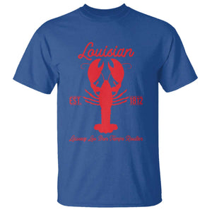 Louisiana Crawfish T Shirt Laissez Les Bon Temps Rouler 1812 TS09 Royal Blue Print Your Wear
