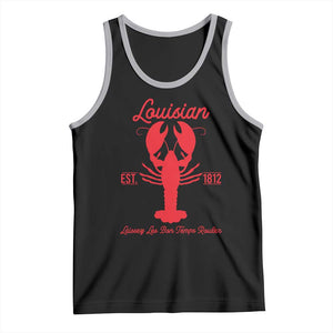 Louisiana Crawfish Tank Top Laissez Les Bon Temps Rouler 1812 TS09 Black Athletic Heather Print Your Wear