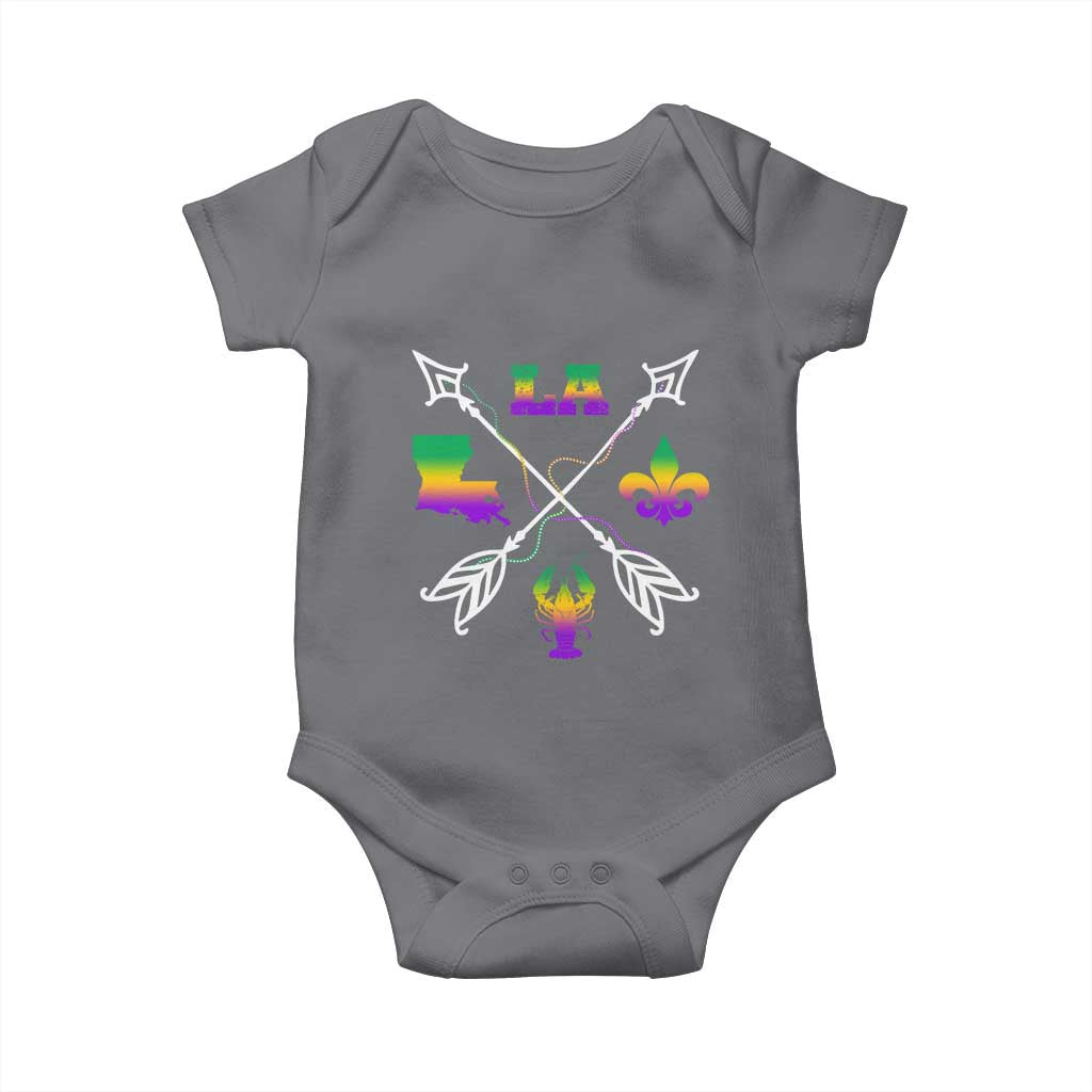 Louisiana Mardi Gras Baby Onesie Crawfish Fleur De Lis TS09 Charcoal Print Your Wear