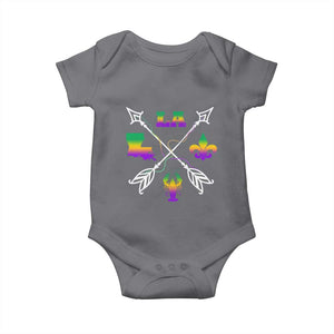 Louisiana Mardi Gras Baby Onesie Crawfish Fleur De Lis TS09 Charcoal Print Your Wear
