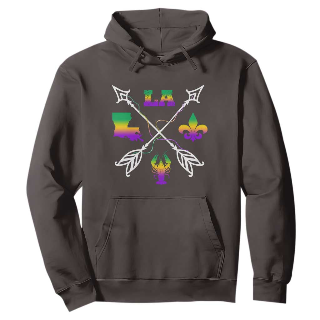 Louisiana Mardi Gras Hoodie Crawfish Fleur De Lis TS09 Dark Chocolate Print Your Wear