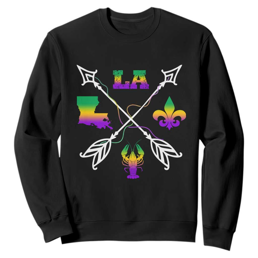 Louisiana Mardi Gras Sweatshirt Crawfish Fleur De Lis TS09 Black Print Your Wear