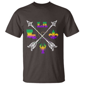 Louisiana Mardi Gras T Shirt Crawfish Fleur De Lis TS09 Dark Chocolate Print Your Wear