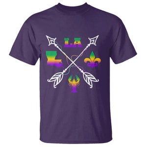 Louisiana Mardi Gras T Shirt Crawfish Fleur De Lis TS09 Purple Print Your Wear