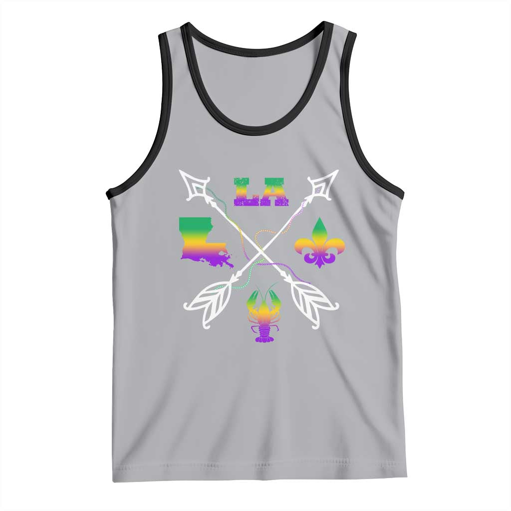 Louisiana Mardi Gras Tank Top Crawfish Fleur De Lis TS09 Athletic Heather Black Print Your Wear