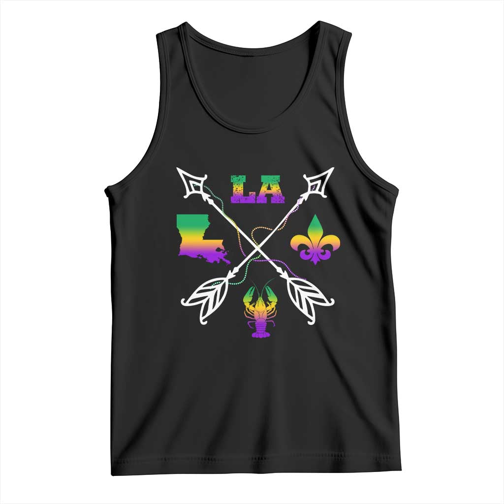 Louisiana Mardi Gras Tank Top Crawfish Fleur De Lis TS09 Black Print Your Wear