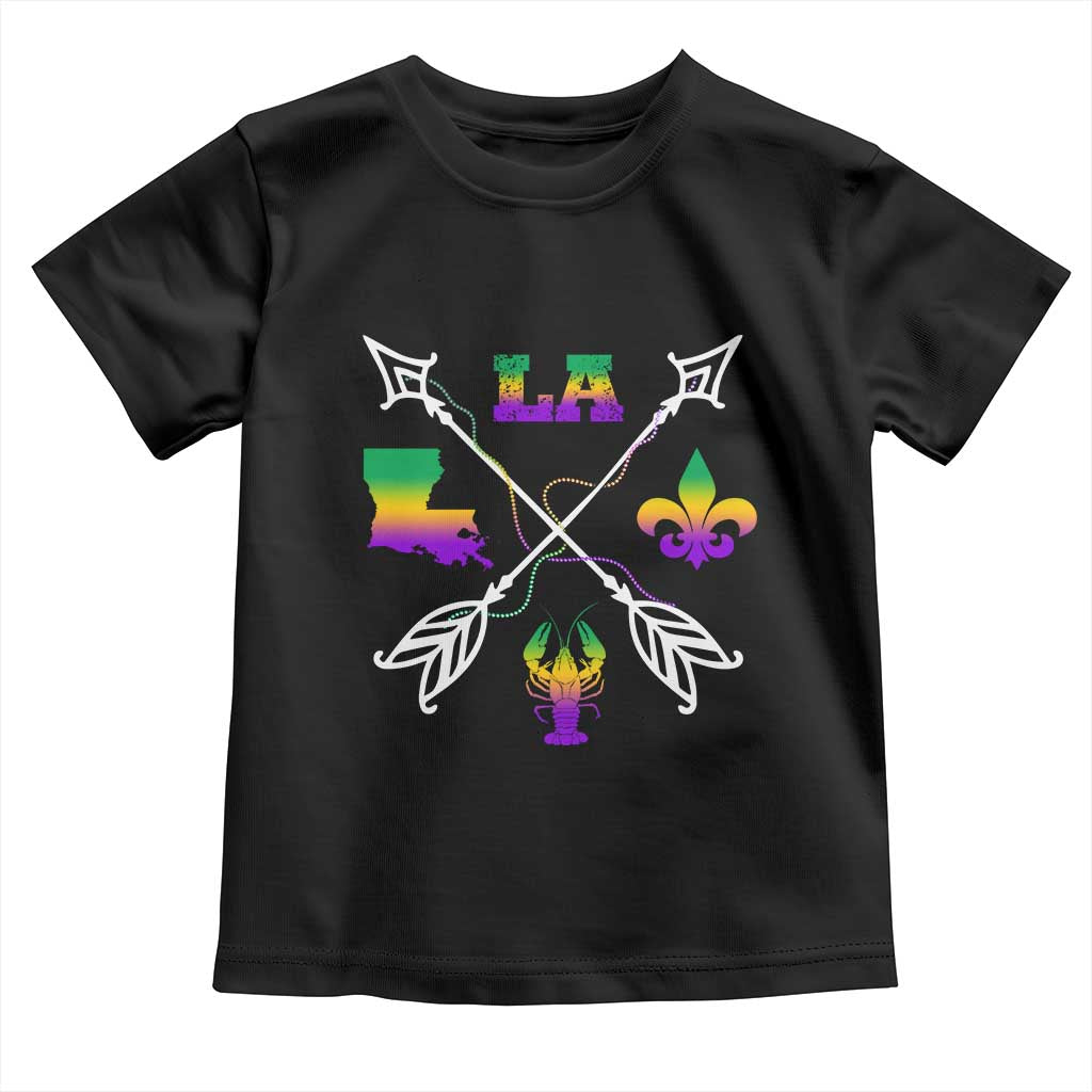 Louisiana Mardi Gras Toddler T Shirt Crawfish Fleur De Lis TS09 Black Print Your Wear