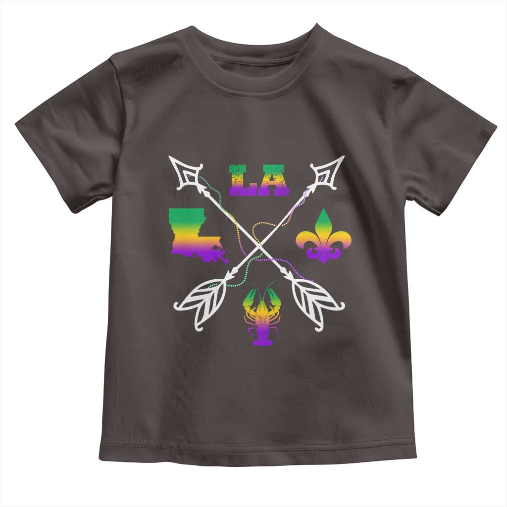 Louisiana Mardi Gras Toddler T Shirt Crawfish Fleur De Lis TS09 Dark Chocolate Print Your Wear