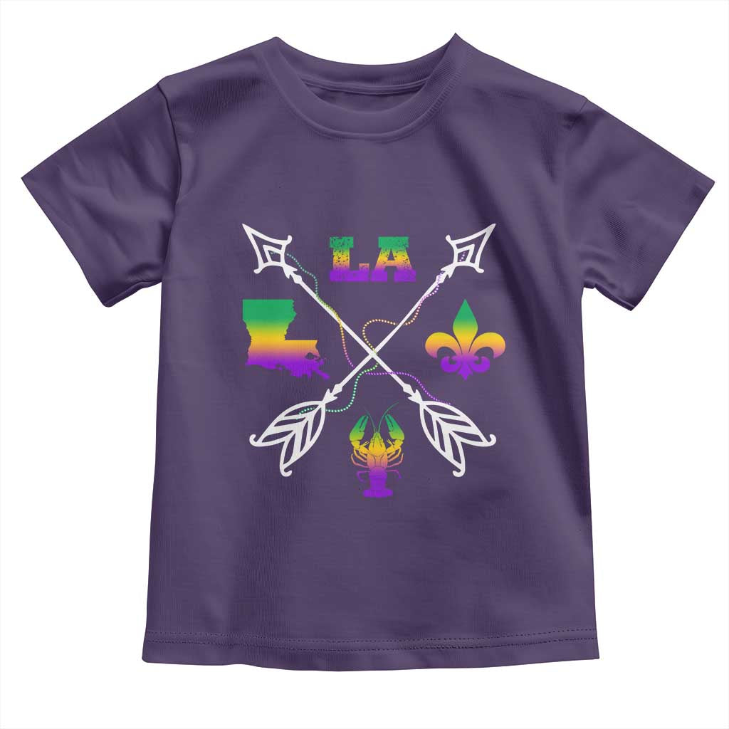 Louisiana Mardi Gras Toddler T Shirt Crawfish Fleur De Lis TS09 Purple Print Your Wear