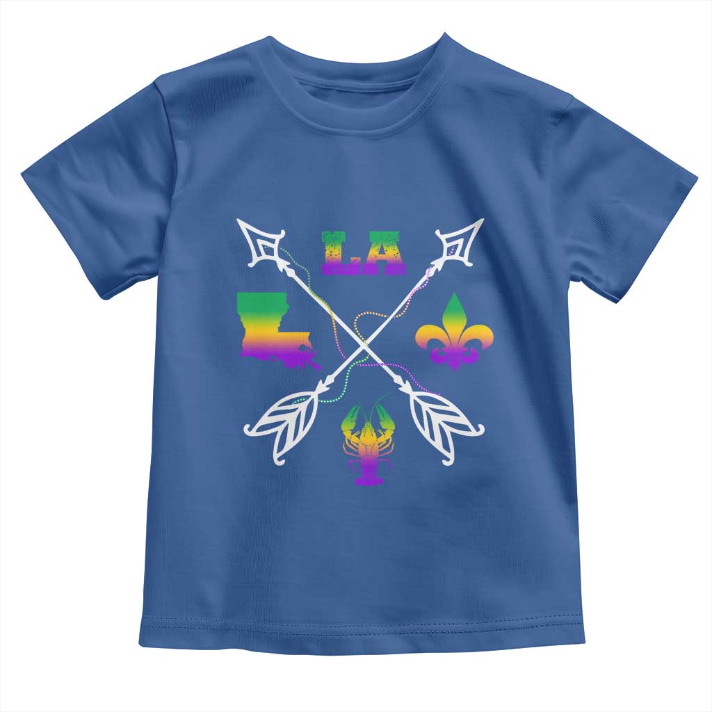 Louisiana Mardi Gras Toddler T Shirt Crawfish Fleur De Lis TS09 Royal Blue Print Your Wear