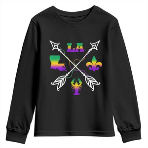 Louisiana Mardi Gras Youth Sweatshirt Crawfish Fleur De Lis TS09 Black Print Your Wear