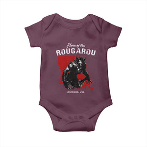 Home of the Rougarou Baby Onesie Louisiana Cryptid TS09 Maroon Print Your Wear