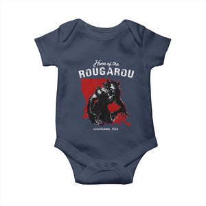 Home of the Rougarou Baby Onesie Louisiana Cryptid TS09 Navy Print Your Wear