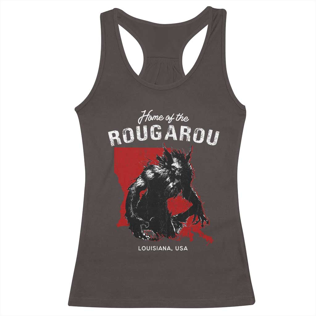 Home of the Rougarou Racerback Tank Top Louisiana Cryptid TS09 Dark Chocolate Print Your Wear