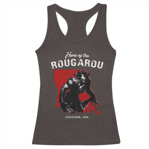 Home of the Rougarou Racerback Tank Top Louisiana Cryptid TS09 Dark Chocolate Print Your Wear