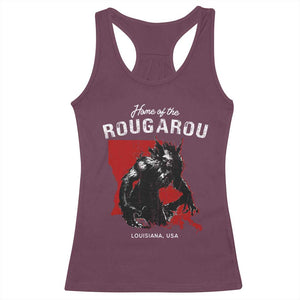 Home of the Rougarou Racerback Tank Top Louisiana Cryptid TS09 Maroon Print Your Wear