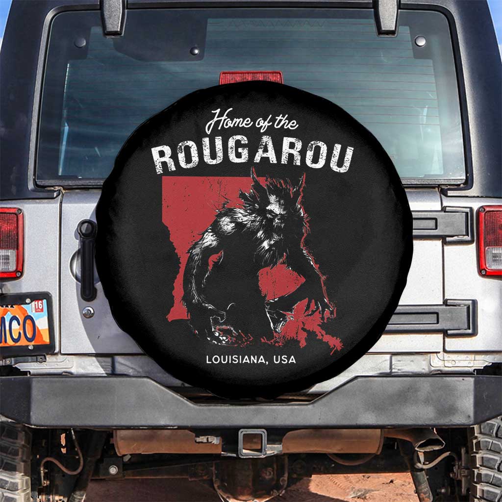Home of the Rougarou Spare Tire Cover Louisiana Cryptid TS09 No hole Black Print Your Wear