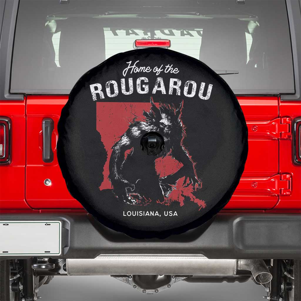 Home of the Rougarou Spare Tire Cover Louisiana Cryptid TS09 Black Print Your Wear