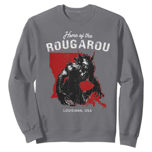 Home of the Rougarou Sweatshirt Louisiana Cryptid TS09 Charcoal Print Your Wear